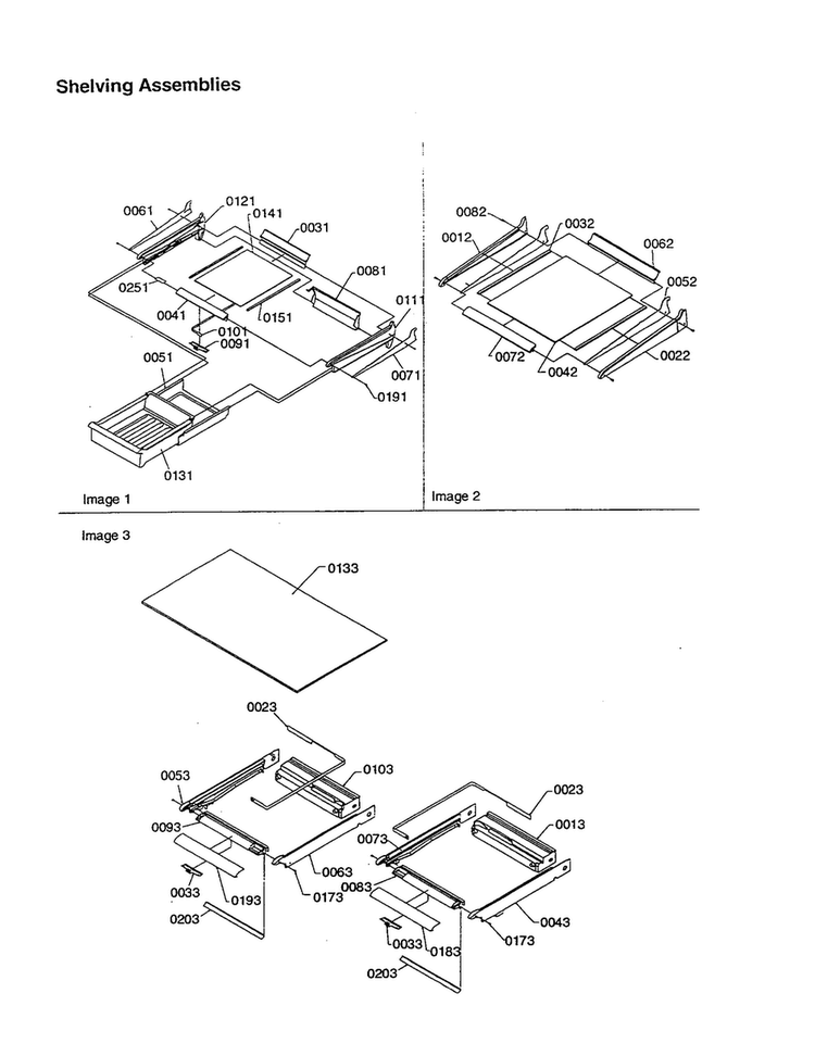 Shelving Assemblies Diagram and Parts List for TXI18VE-P1302402WE  Amana Refrigerator