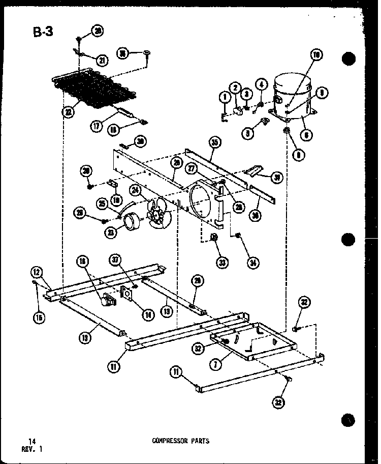 Compressor Parts Diagram and Parts List for TSC-18E-L-P74568-3WL  Amana Refrigerator