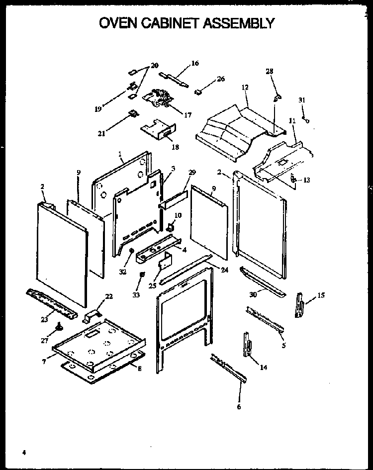 Oven Cabinet Assembly Diagram and Parts List for AGS745WW1-P1130733WW  Amana Range
