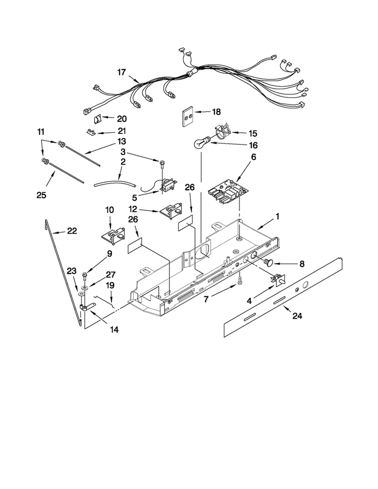Control Parts Diagram and Parts List for MSD2574VEW10  Maytag Refrigerator