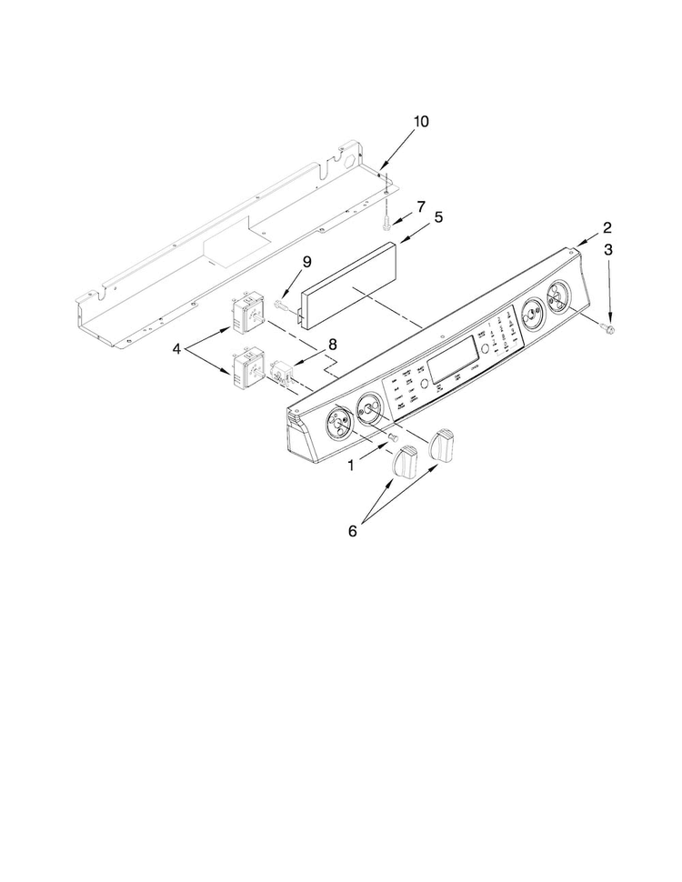 Control Panel Parts Diagram and Parts List for JES9860BAS19  Jenn-Air Range