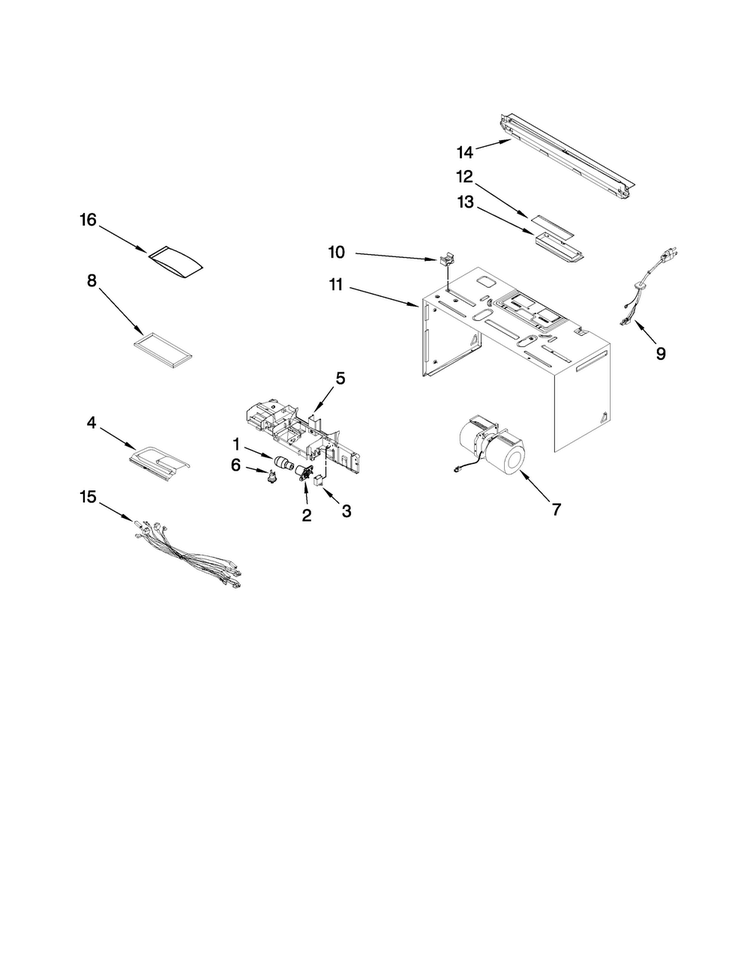 Cabinet And Air Flow Parts Diagram and Parts List for MMV4203DB00  Maytag Microwave