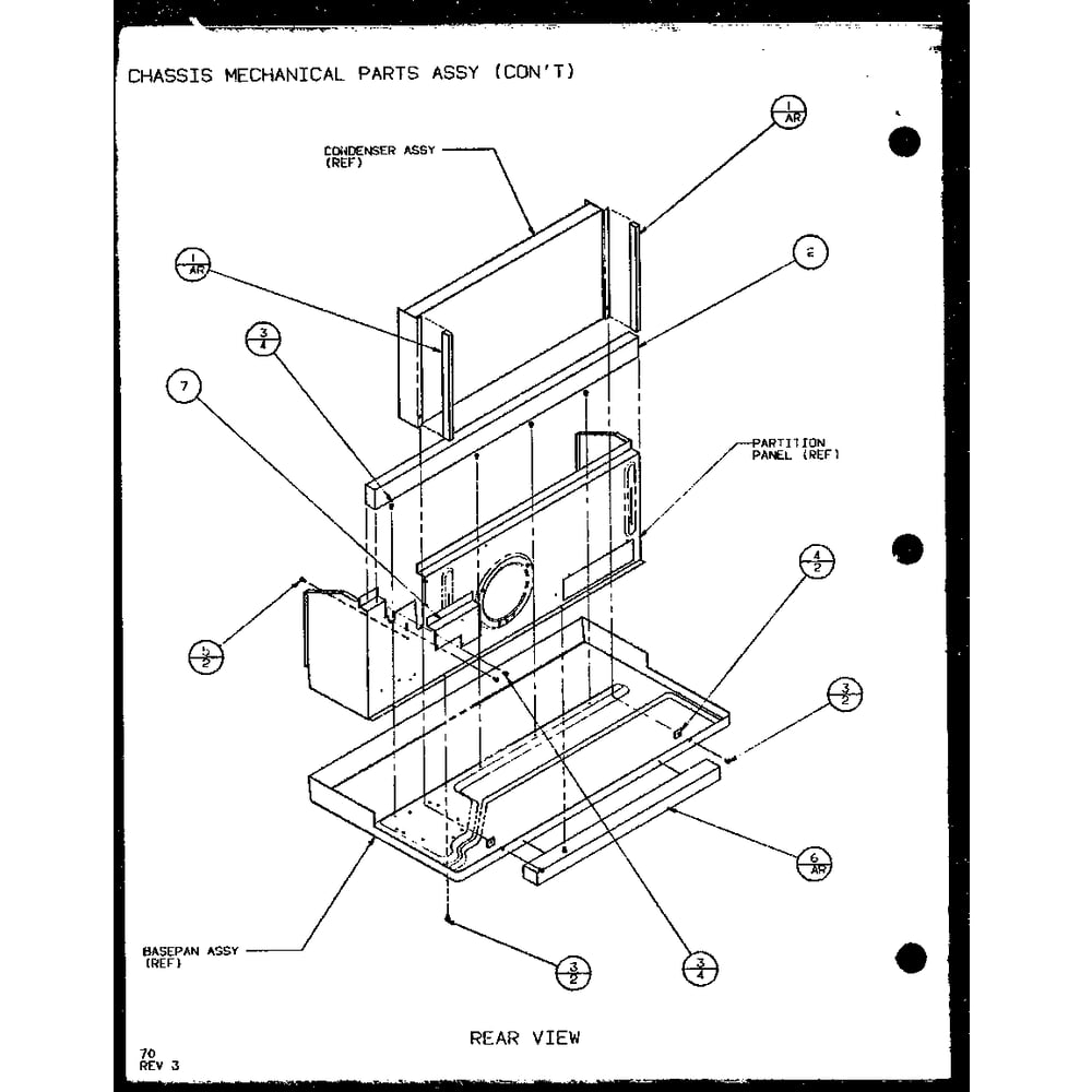 Chassis Mechanical Parts Assy 5 Diagram and Parts List for PTH12400ER P9872129R Amana Air Conditioner