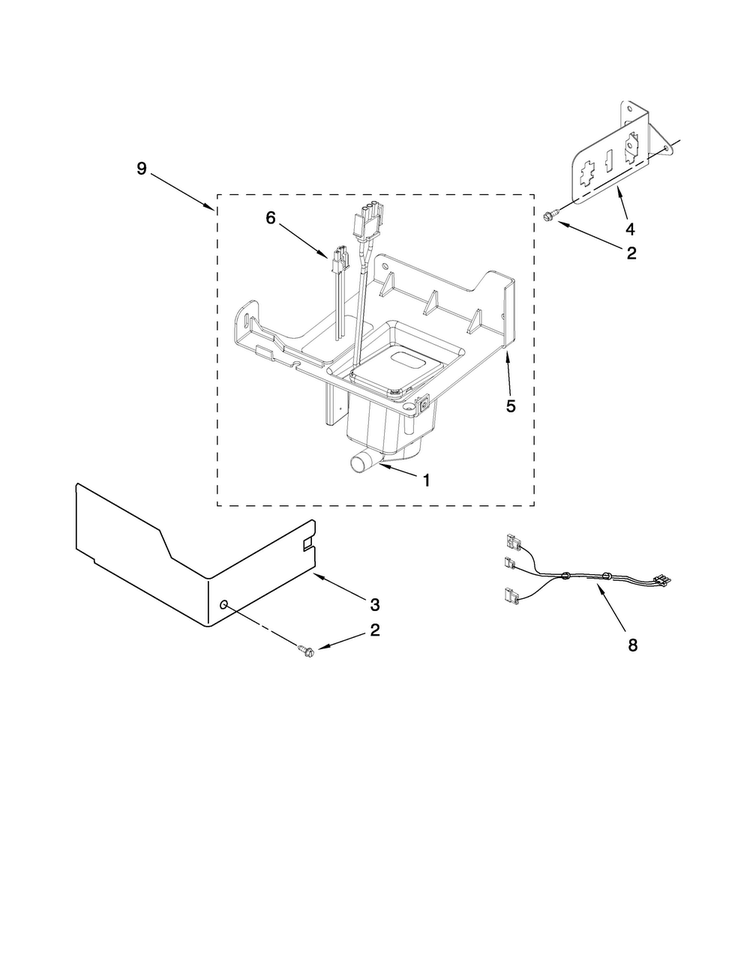 Pump Parts Diagram and Parts List for JIM158XBCX3  Jenn-Air Ice Maker