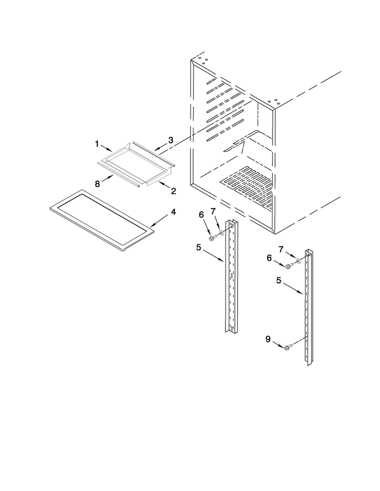 Shelf Parts Diagram and Parts List for JUR248LBCX01  Jenn-Air Refrigerator