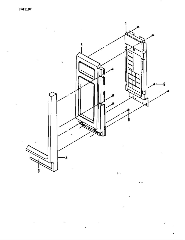 Control Panel Diagram and Parts List for CM4110P  Crosley Microwave