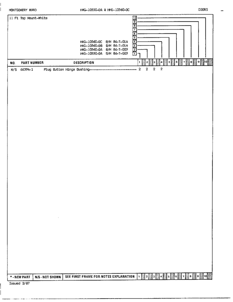 Doors Page 3 Diagram and Parts List for 10560B  Admiral Refrigerator