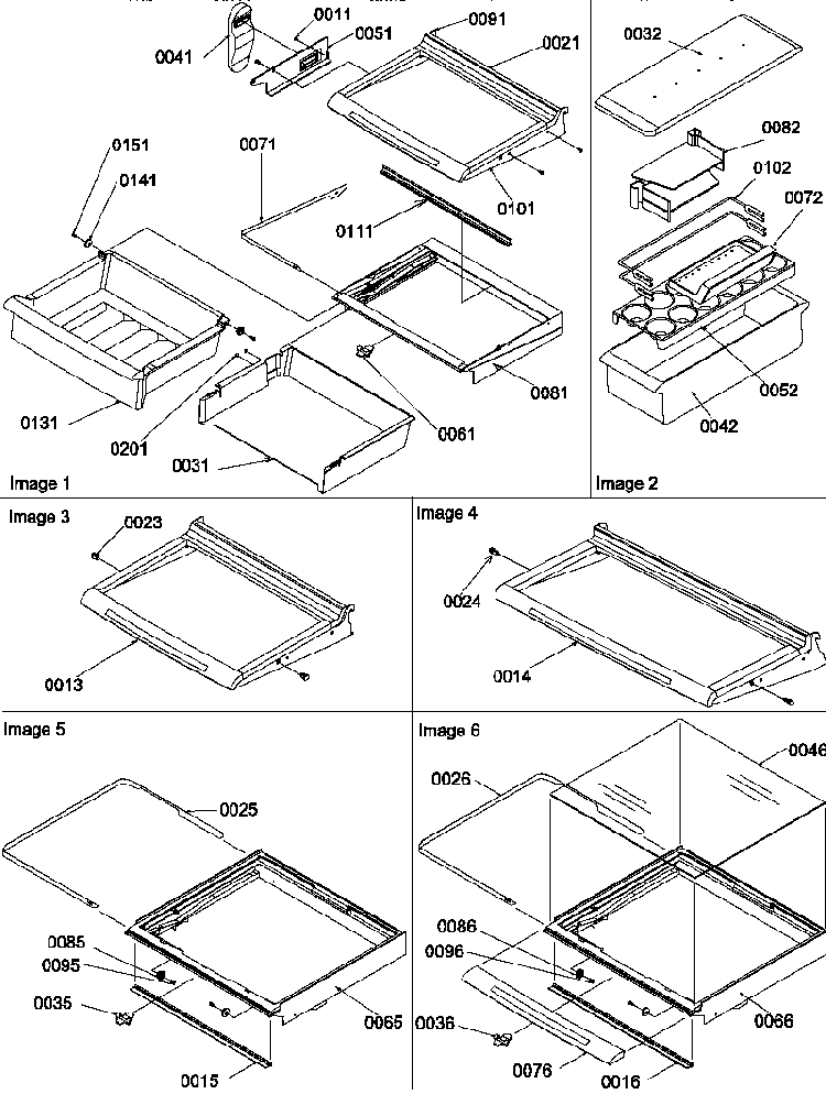 Shelves, Deli, And Crisper Assemblies Diagram and Parts List for SBI20S2W-P1190710WW  Amana Refrigerator