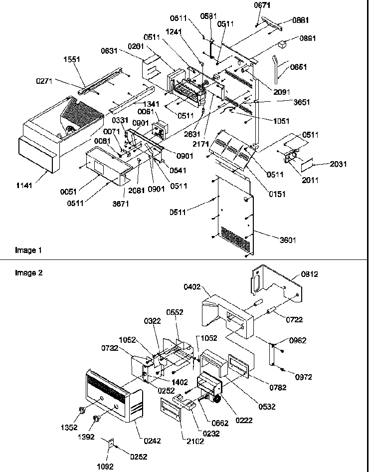 Ice Maker/control Assy Diagram and Parts List for SGD521SW-P1197103WW  Amana Refrigerator