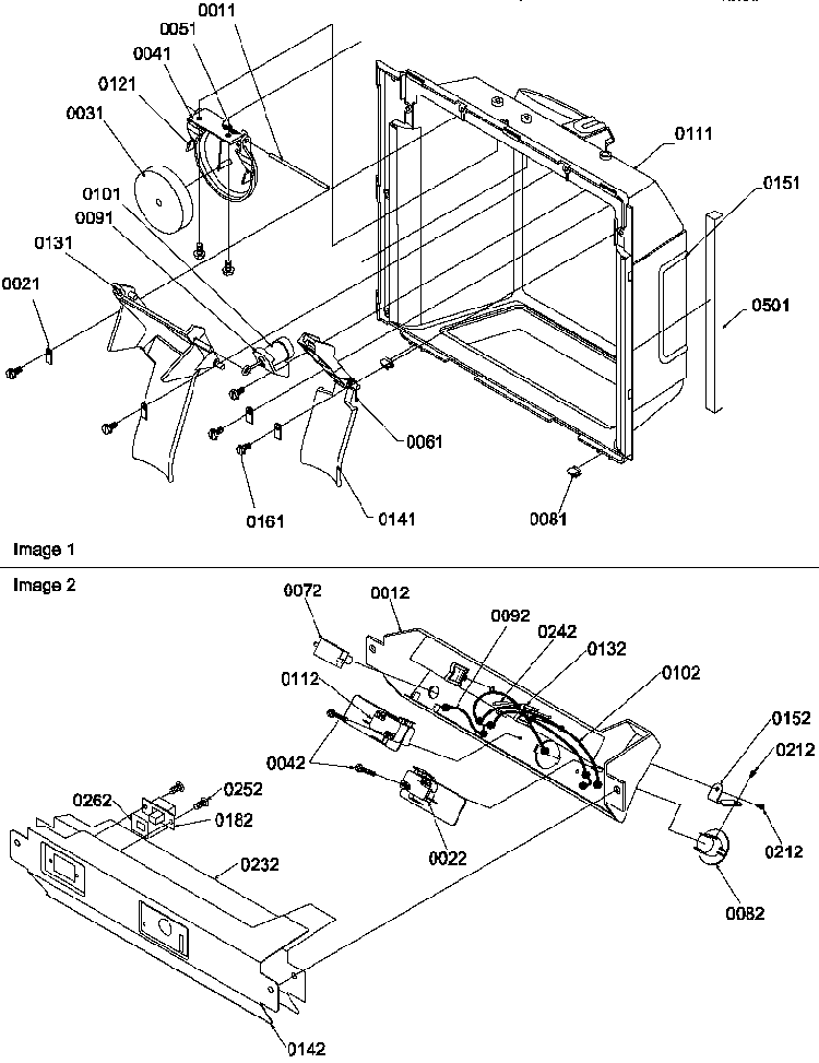Ice/water Cavity And Electronic Bracket Assy Diagram and Parts List for SXD520TW-P1310001WW  Amana Refrigerator