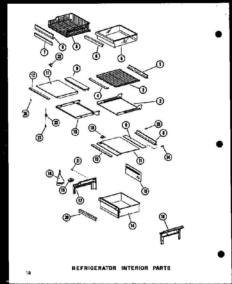 Refrigerator Interior Parts Diagram and Parts List for SRI19B-C-P73320-48WC  Amana Refrigerator