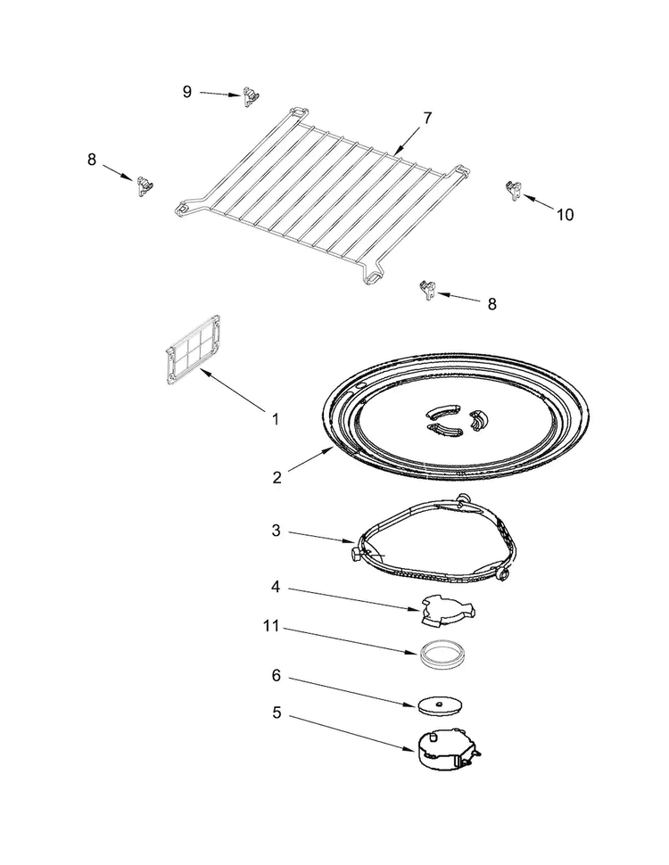 Turntable Parts Diagram and Parts List for MMV4205DB0  Maytag Microwave