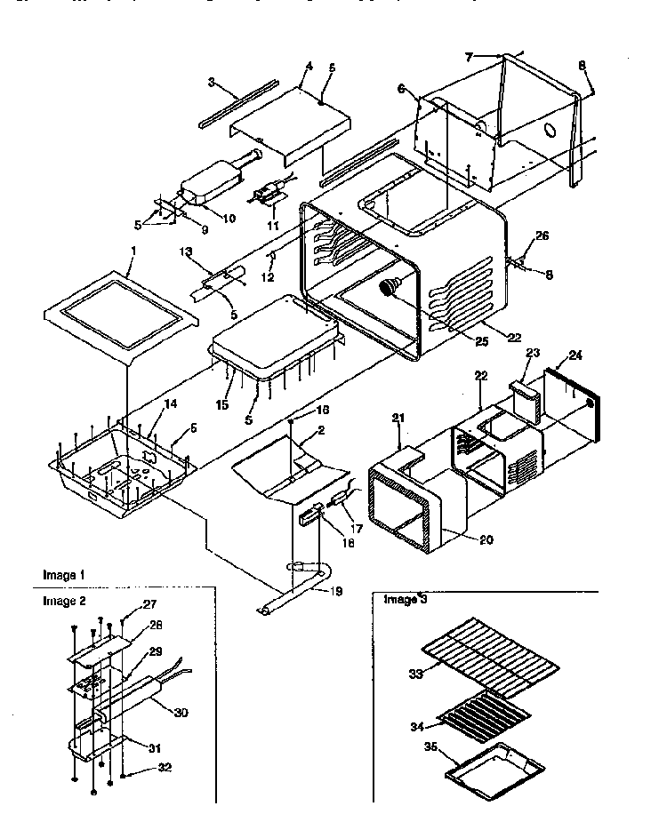 Cavity Diagram and Parts List for ARG7200W-P1143331NW  Amana Range