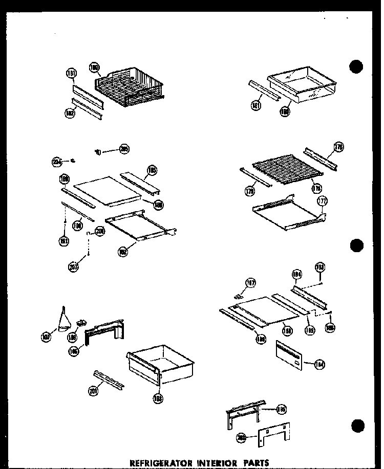Refrigerator Interior Parts Diagram and Parts List for SRN22N-C-P60201-78WC  Amana Refrigerator