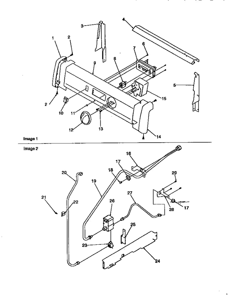 Backguard & Gas Supply Diagram and Parts List for ARG7301W-P1143328NW  Amana Range