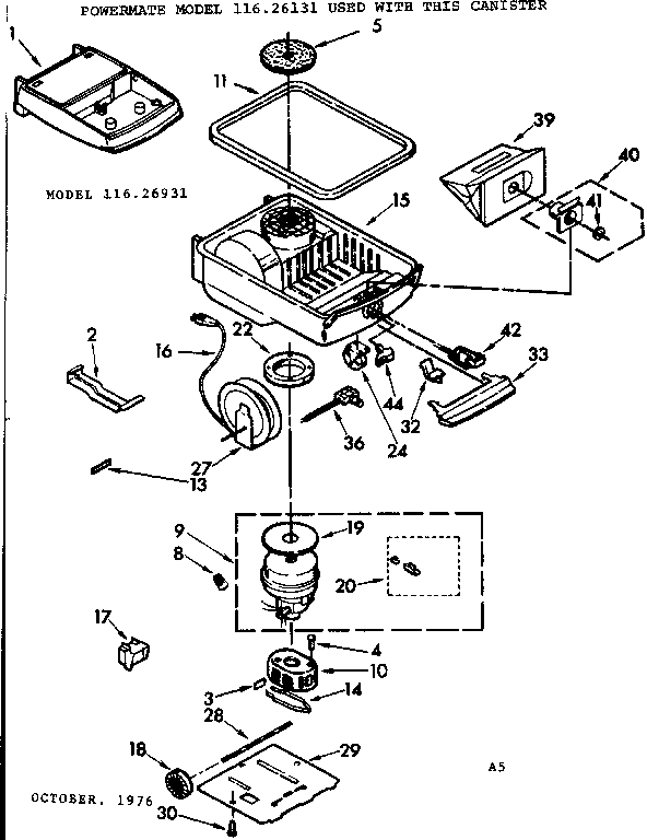 Base Assembly Diagram and Parts List for 11626931  Kenmore Filters & Accessories