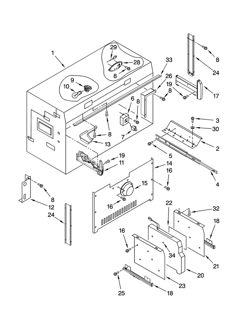 Freezer Liner Parts Diagram and Parts List for JB36PPFXRB00  Jenn-Air Refrigerator