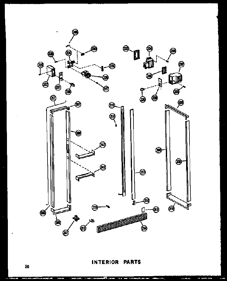 Interior Parts Diagram and Parts List for SRI19W-C-P60340-37WC  Amana Refrigerator