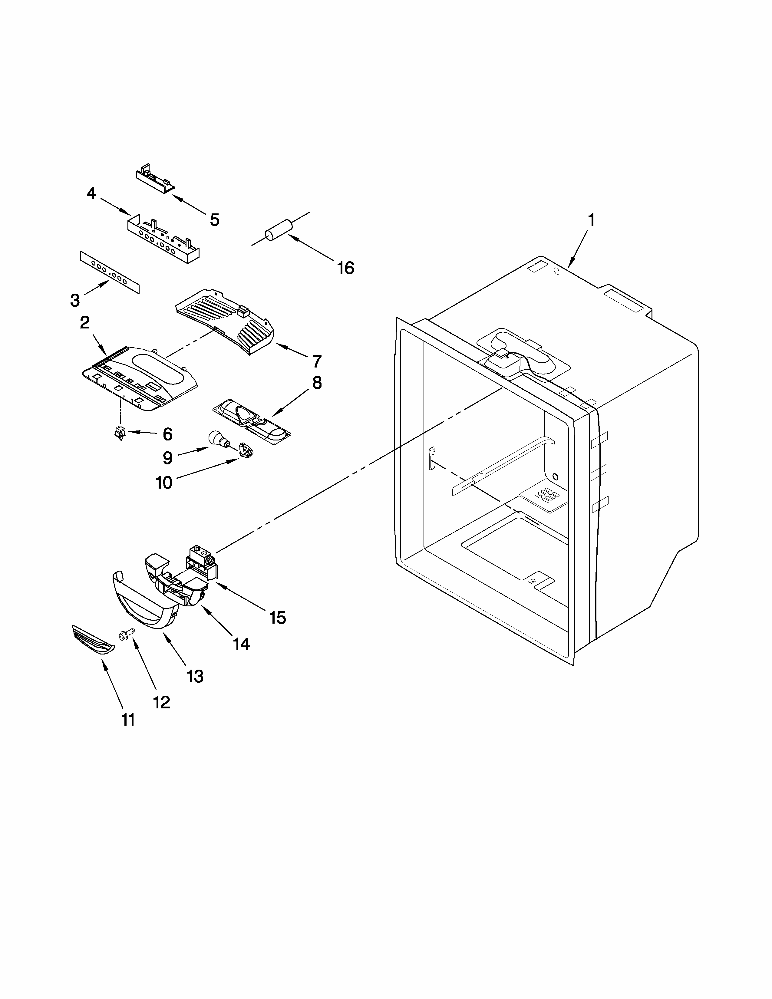 Refrigerator Liner Parts Diagram and Parts List for GB6526FEAS2  Maytag Refrigerator