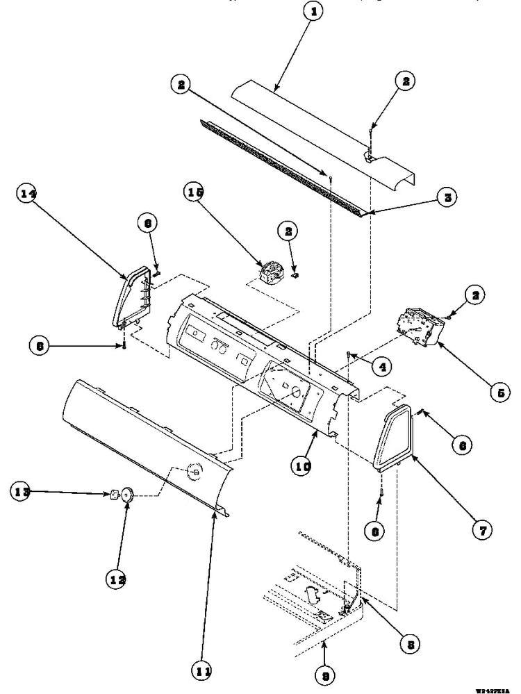 Graphic Panel, Control Mounting Plate And Controls Diagram and Parts List for CW8413W2-PCW8413W2  Crosley Washer