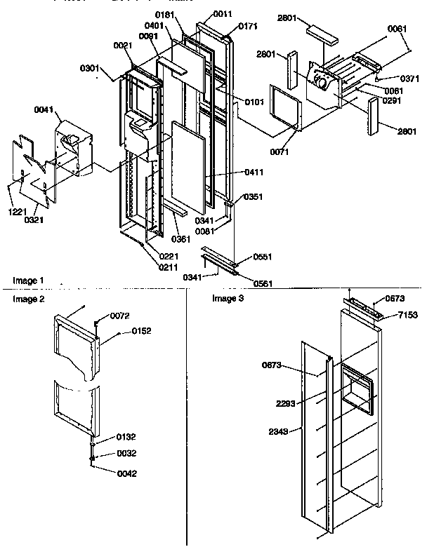 Freezer Door Diagram and Parts List for 57087-P1190815WL  Amana Refrigerator
