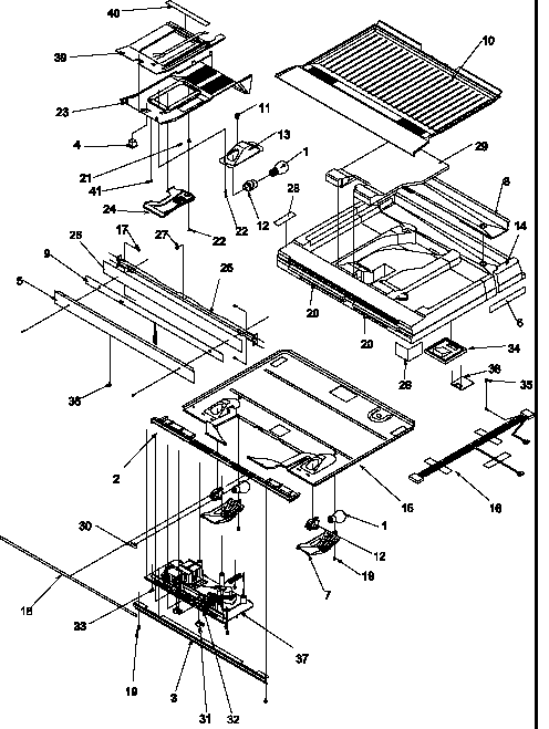 Divider Block Diagram and Parts List for TY18S4L-P1195307WL  Amana Refrigerator