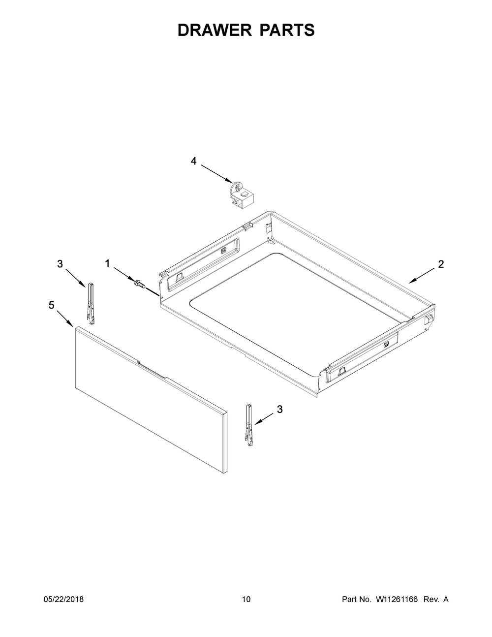 Drawer Parts Diagram and Parts List for ACR4303MFS2  Maytag Range