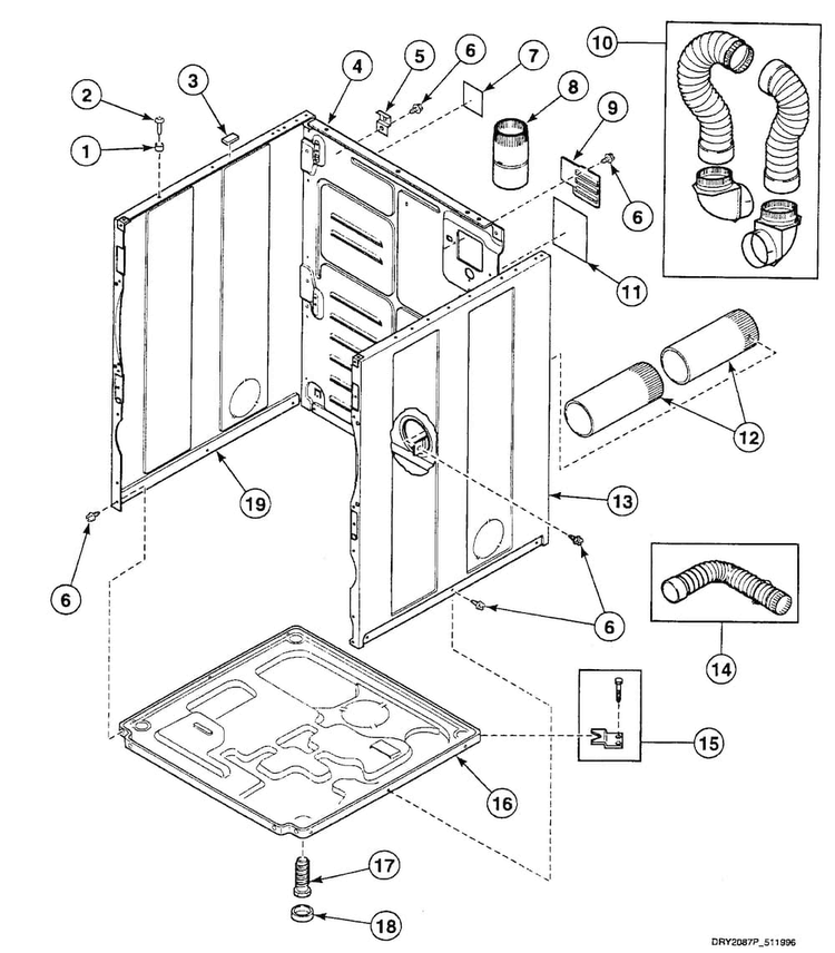 Cabinet Assy Diagram and Parts List for SSE717LF  Speed Queen Dryer