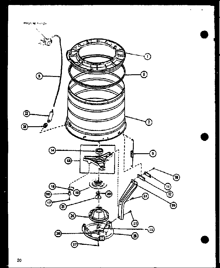 Section 3 Diagram and Parts List for LW3603L P1122406WL Amana Washer