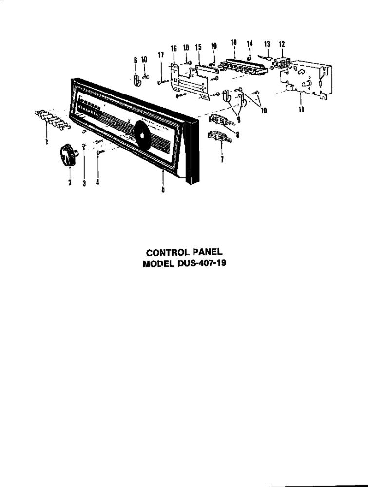 Counter Panel 6 Diagram and Parts List for DUS-414-19  Maytag Dishwasher