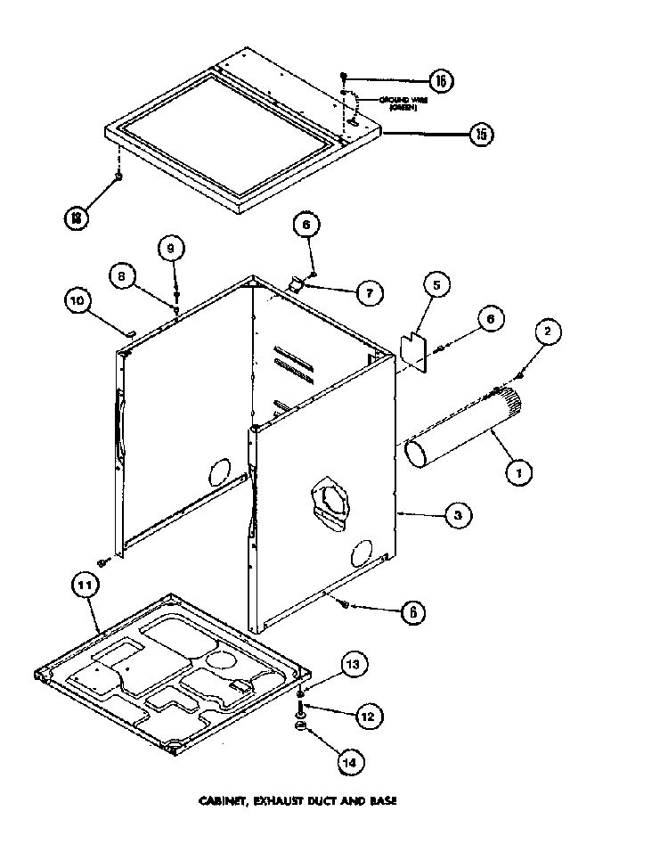 Cabinet Diagram and Parts List for LE3502L-P1118307WL  Amana Dryer