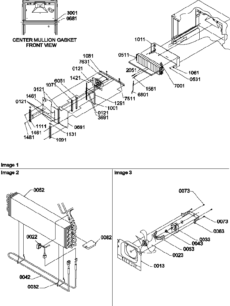 Evaporator And Fan Motor Assemblies Diagram and Parts List for TR25V2L-P1316101WL  Amana Refrigerator