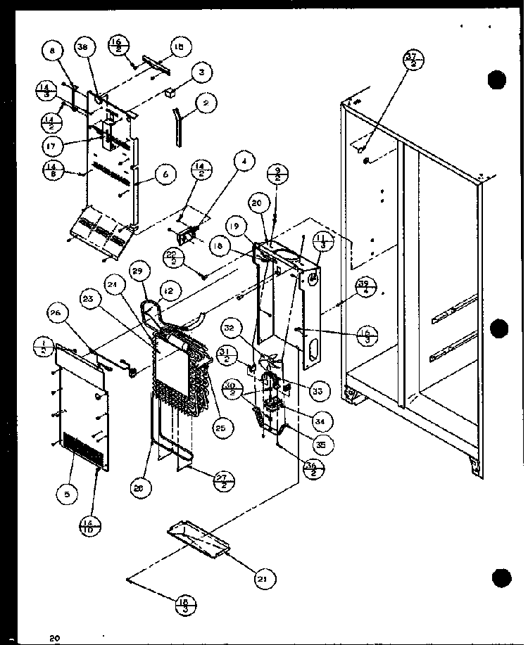 Section 13 Diagram and Parts List for SL22JB-P1116006W  Amana Refrigerator