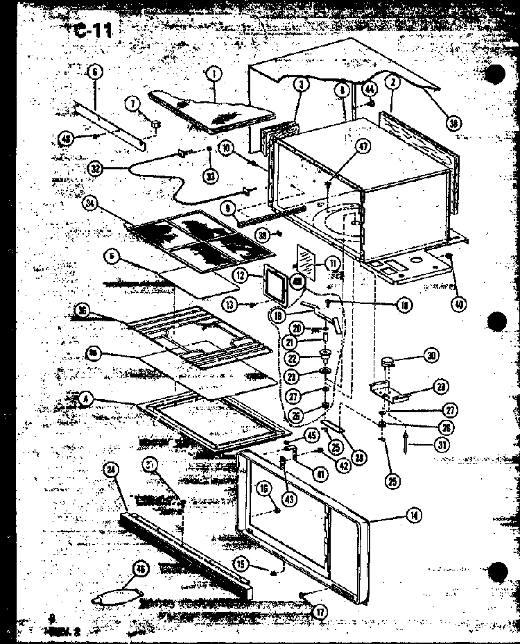 Stirrer/antenna Diagram and Parts List for RMC-20 P74130-2M Amana Microwave