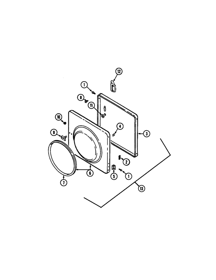 Door Diagram and Parts List for LSE7806ABQ  Maytag Washer Dryer Combo