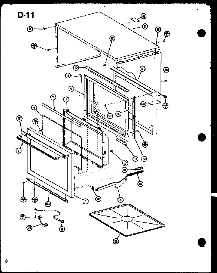 Cabinet Parts Diagram and Parts List for CRRL-700 P76381-1M Amana Microwave