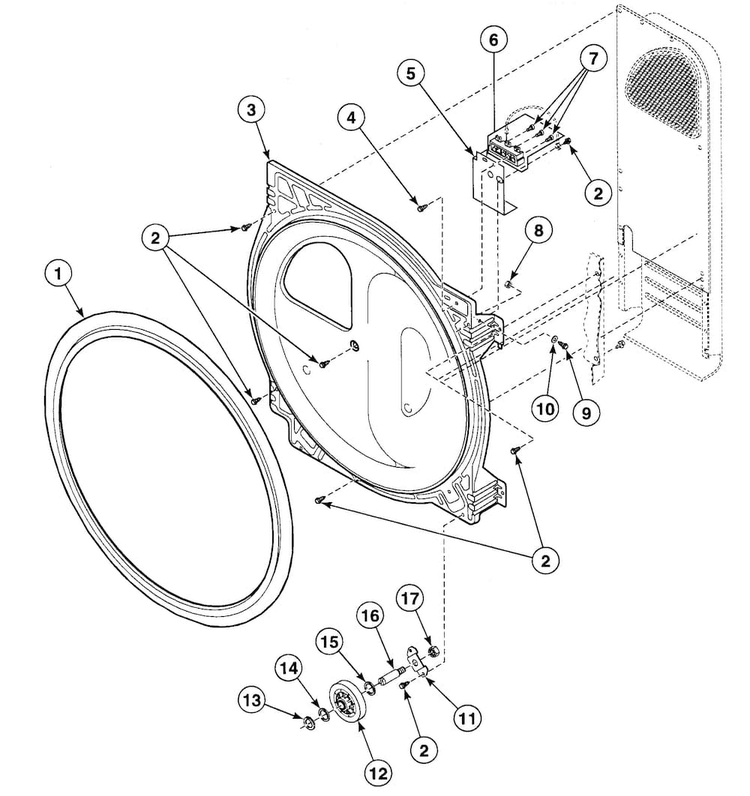 Roller Assy Diagram and Parts List for SDEZ07QF1500  Speed Queen Dryer
