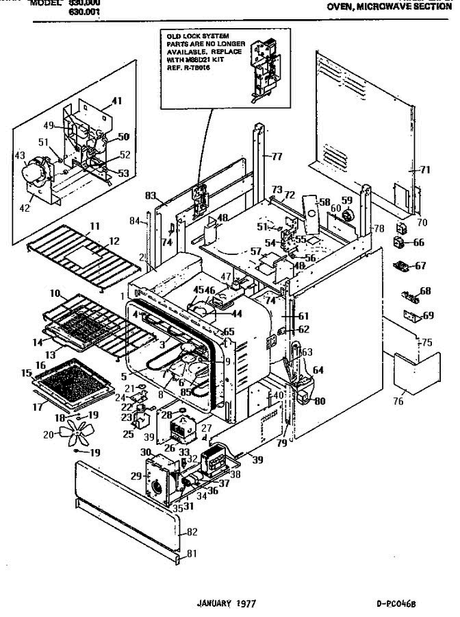 03 - Page 1 Diagram and Parts List for 630001  Maytag Microwave