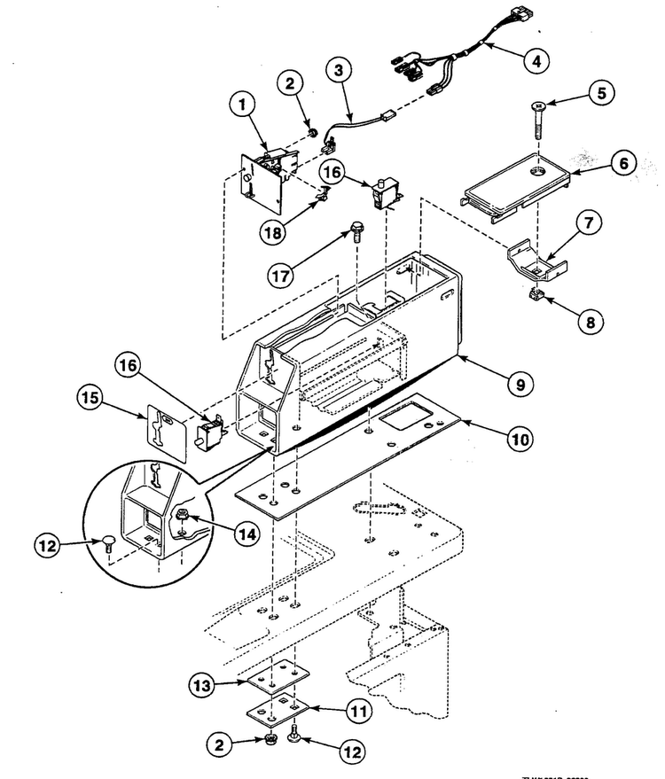Meter Case Diagram and Parts List for SWTBA1WN  Speed Queen Washer