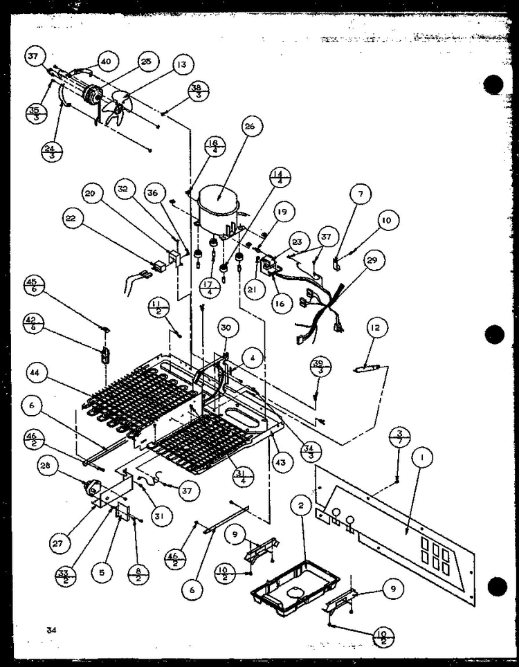 Machine Compartment - Tecumseh Compressor Diagram and Parts List for 35541W-P1121709WW  Amana Refrigerator