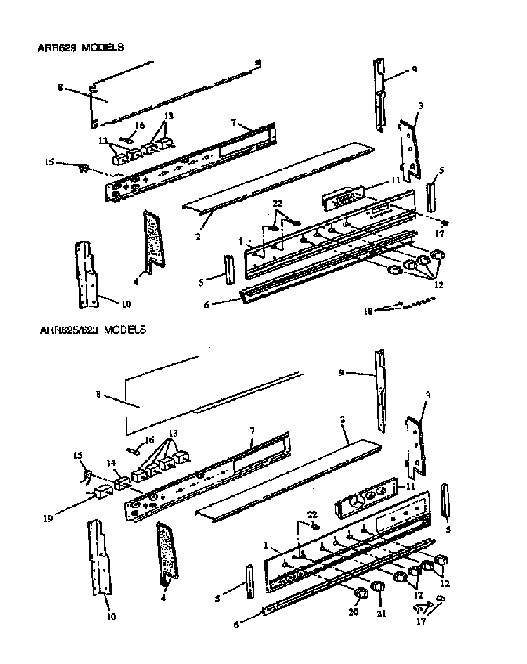 Control Panel Parts Diagram and Parts List for ARR625L-P1130970NL  Amana Range