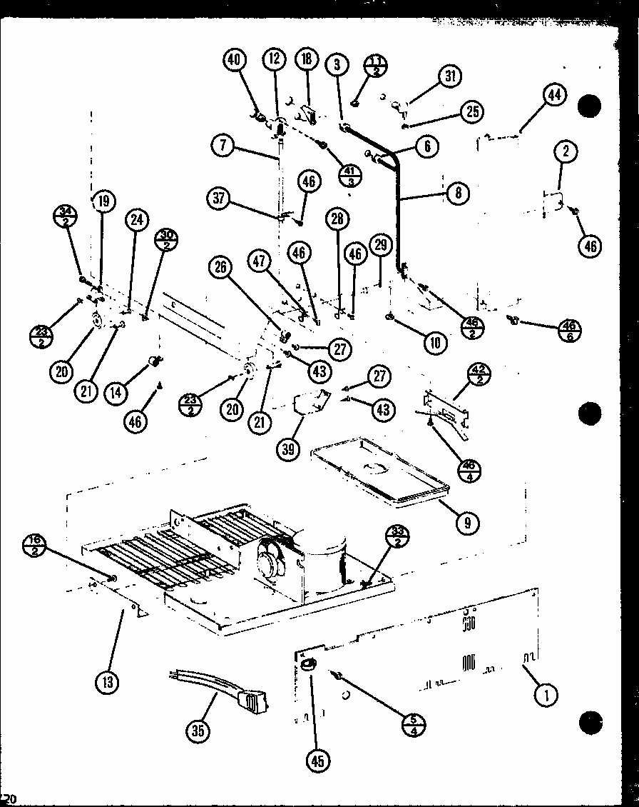 Section 1 Diagram and Parts List for TX18N-P1106212W  Amana Refrigerator
