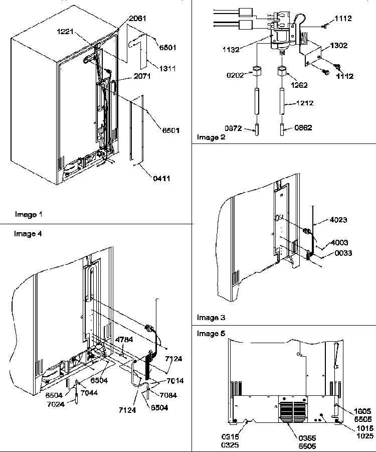 Cabinet Back Diagram and Parts List for SRD25TPSE-P1190310WE  Amana Refrigerator