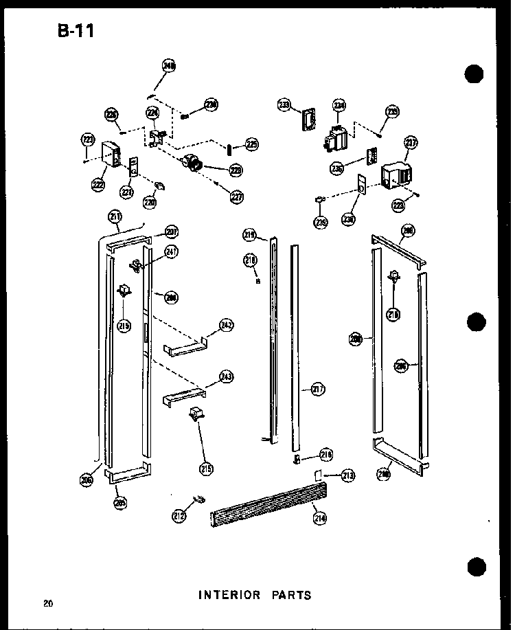 Interior Parts Diagram and Parts List for SRI19W-P60350-36W  Amana Refrigerator