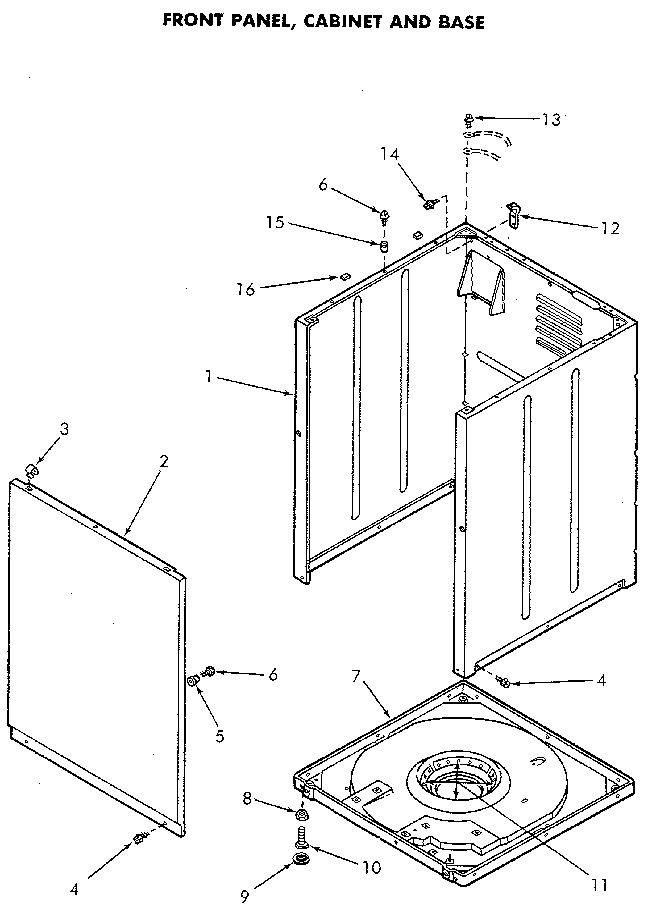 Front Panel And Cabinet/base Diagram and Parts List for NA3812L33638  Speed Queen Washer