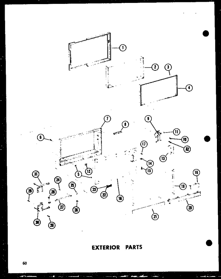 Exterior Parts Diagram and Parts List for RC-10PB P71304-2M Amana Microwave