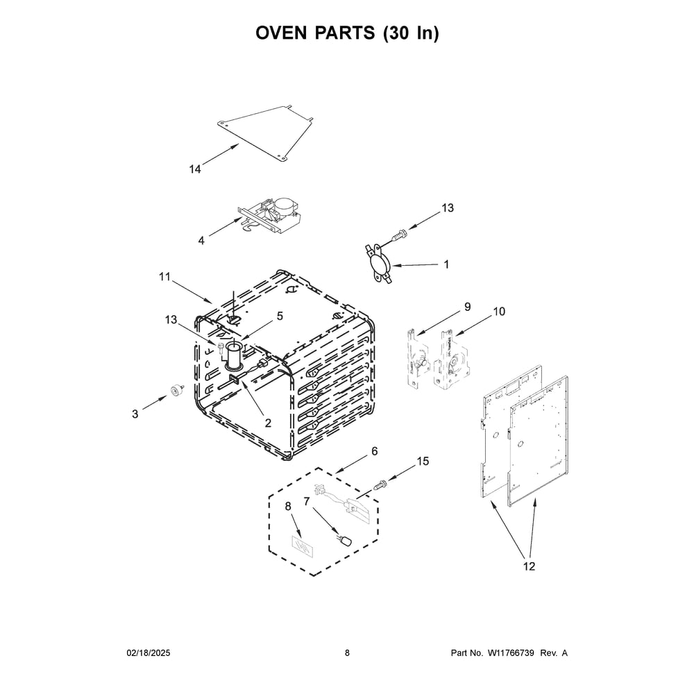 Oven Parts (30 In) Diagram and Parts List for JPIGC748RL00  Jenn-Air Range