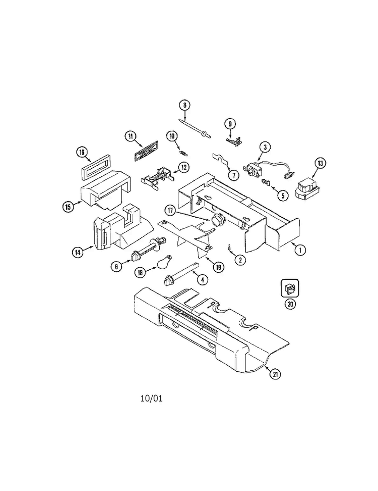 Controls Diagram and Parts List for HMG601080  Admiral Refrigerator