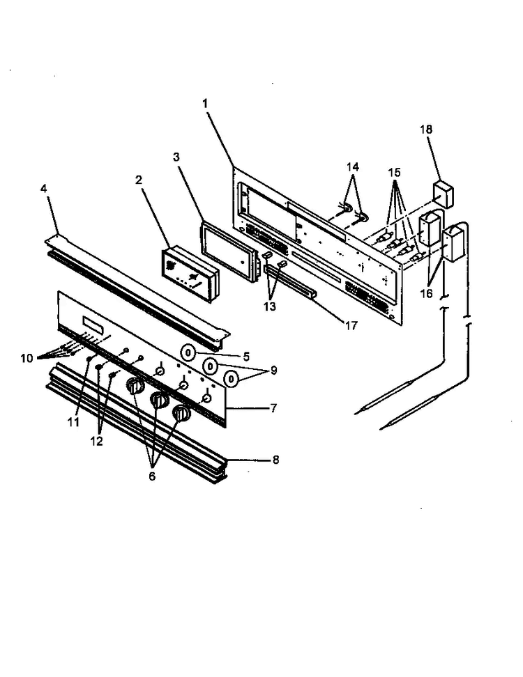 Control Panel Diagram and Parts List for AO27DG1-P1132525NB  Amana Wall Oven