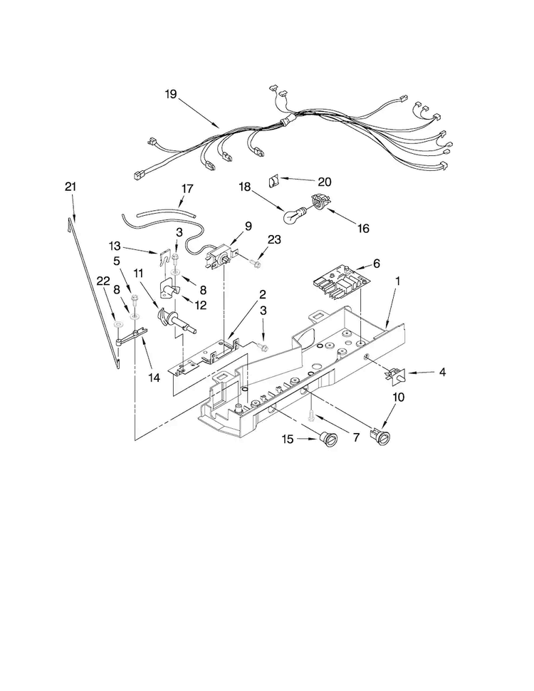 Control Parts Diagram and Parts List for ASD2522WRD02  Amana Refrigerator